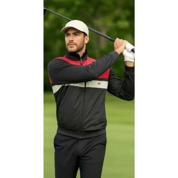 Travis Mathew Full Zip Colorblok Hartigan Jacket Black Size Medium - Picture 1 of 14